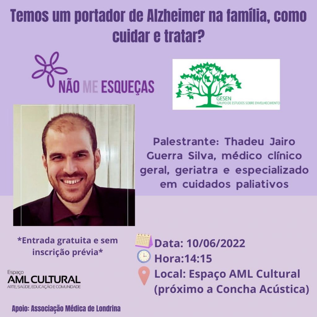 Palestra com Thadeu Jairo Guerra Silva será às 14h15, na AML Cultural, próximo à Concha Acústica. Promoção é do GESEN/UEL