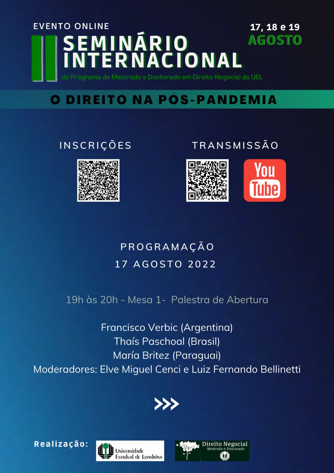 Seminário de Encerramento do curso de Pós-Graduação em Direito Empresarial  com Ênfase em Falências e Recuperação de Empresas - Ejef