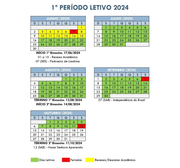 UEL divulga calendário acadêmico de 2024 O Perobal